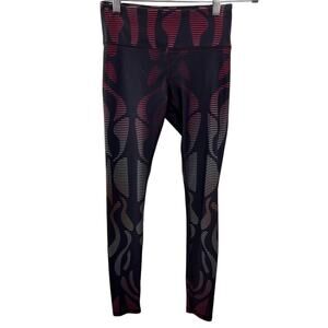 NOLI Black Red Pink Geometric Ombre Mid-Rise 7/8 Leggings Tights Yoga USA XS